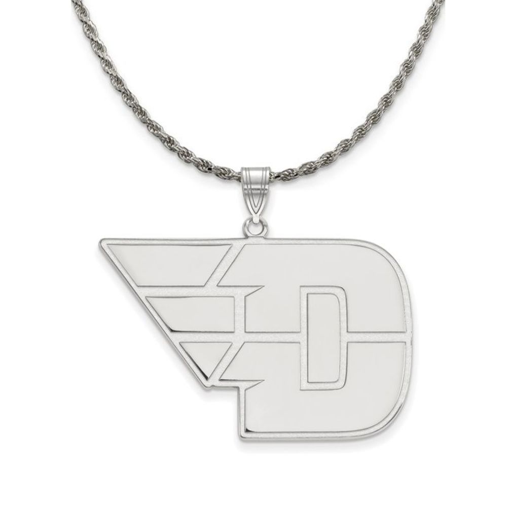 Sterling Silver U of Dayton XL Pendant Necklace - 22 Inch
